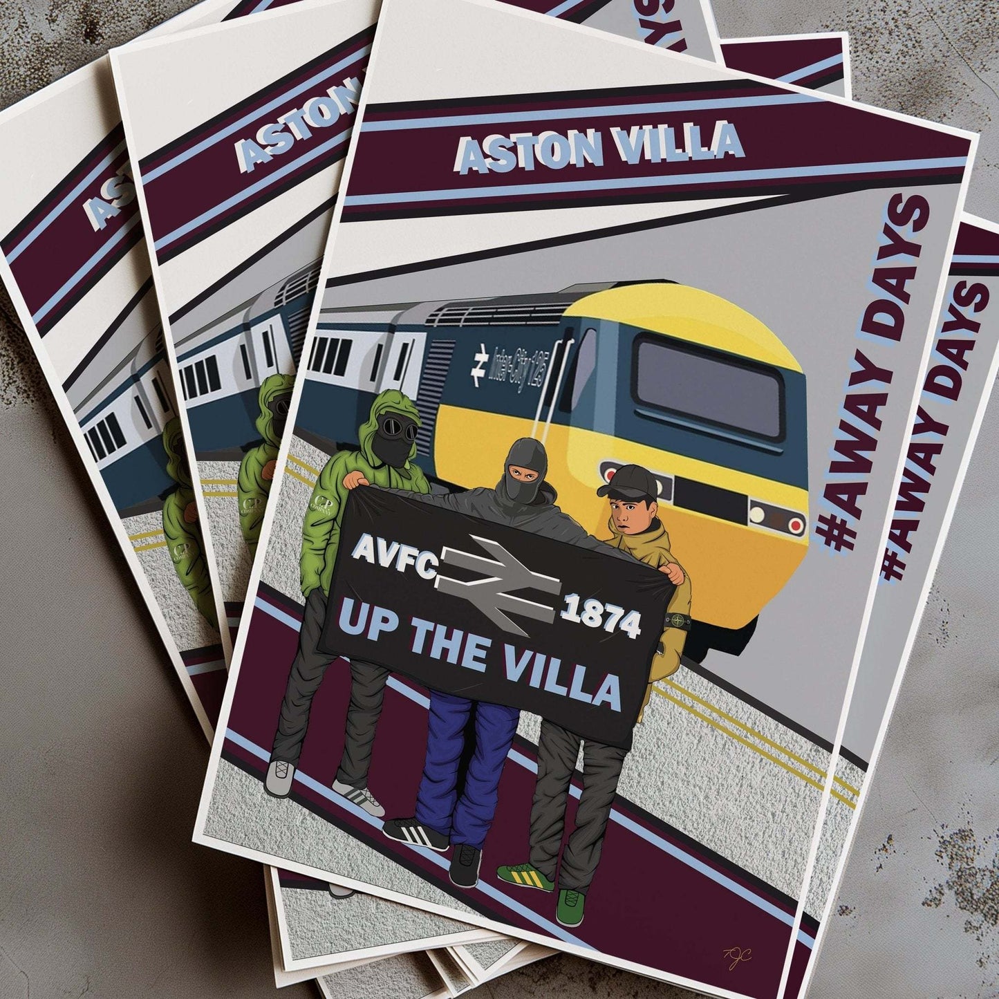 Aston Villa print - Striped Circle