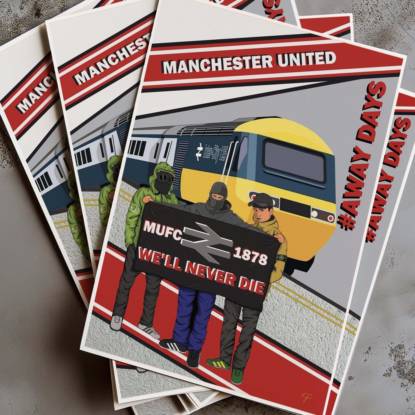 Manchester United Away Days print - Striped Circle