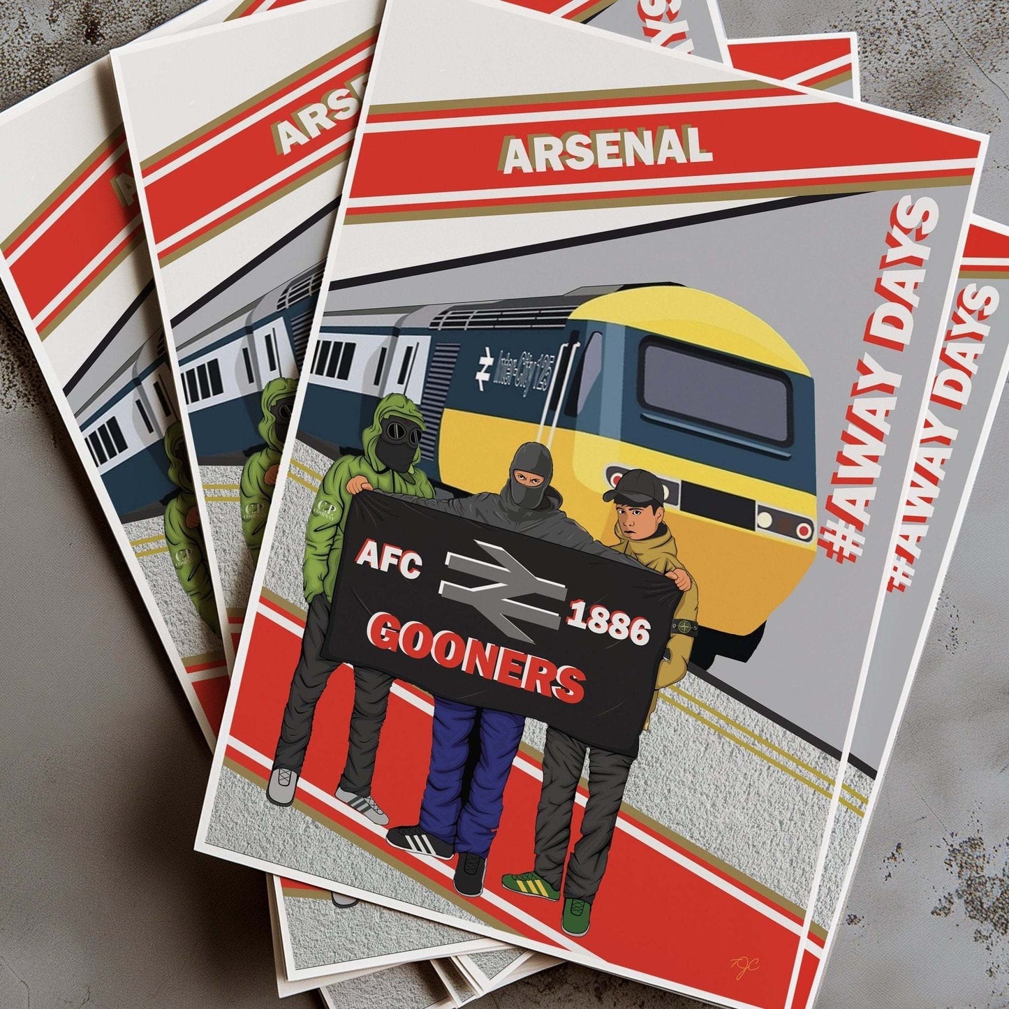 Arsenal print - Away Days - Striped Circle