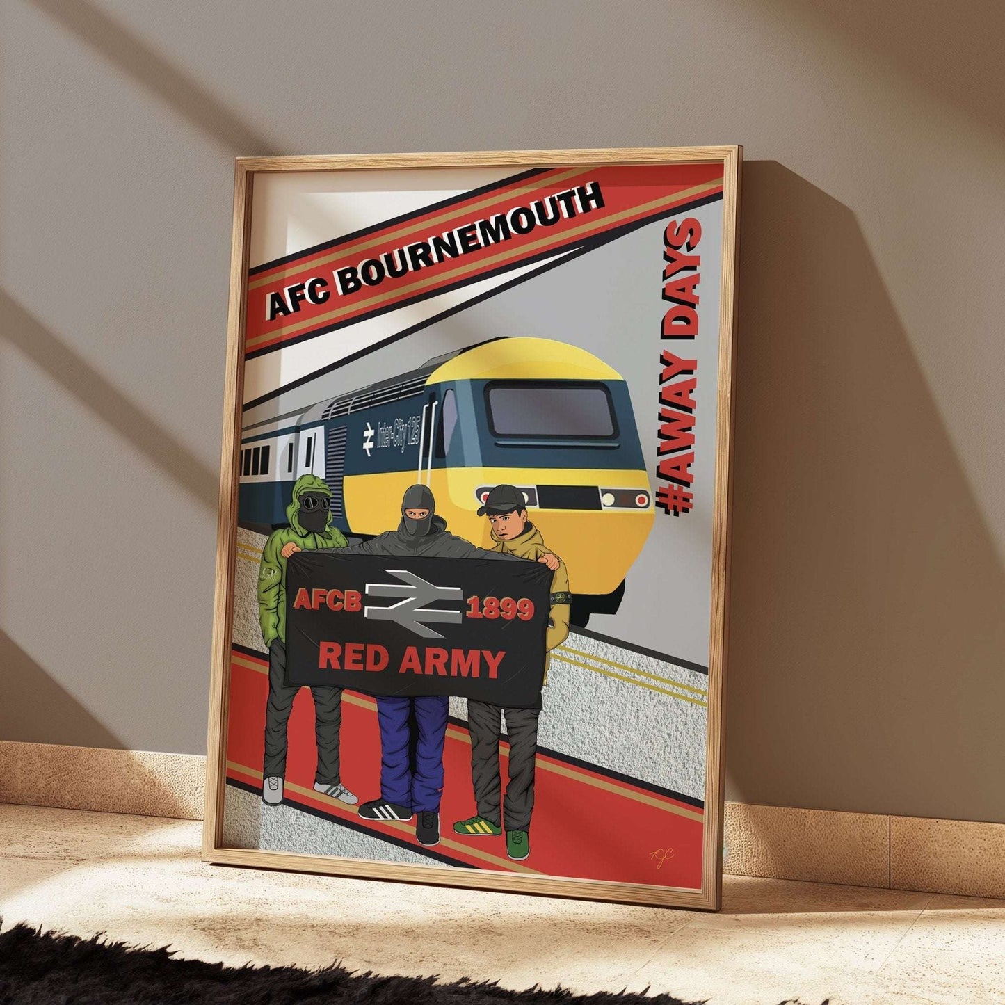 AFC Bournemouth Away Days print - Striped Circle