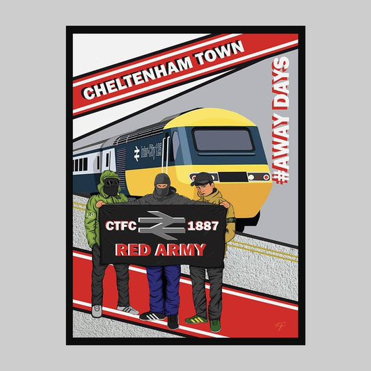 Cheltenham Town Away Days print - Striped Circle