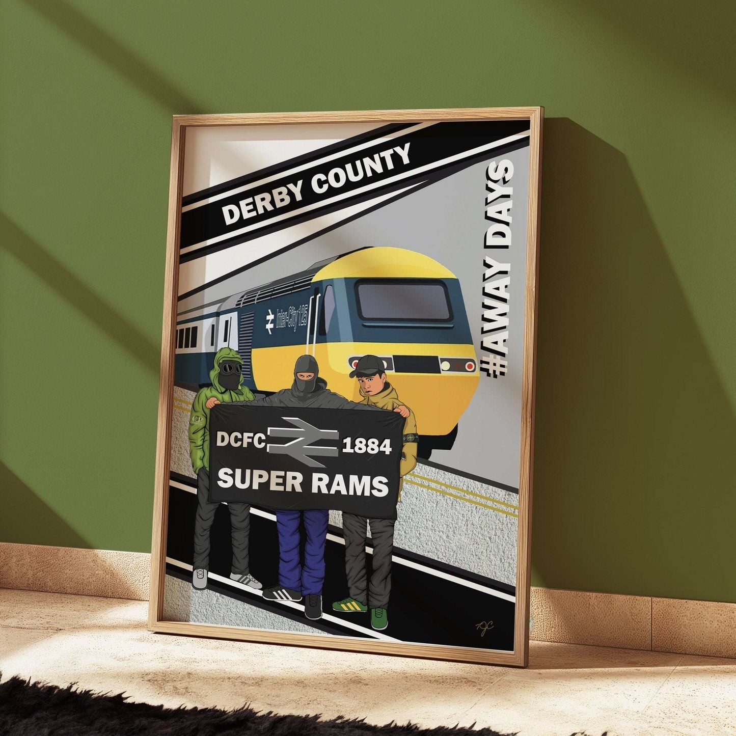 Derby County Away Days print - Striped Circle