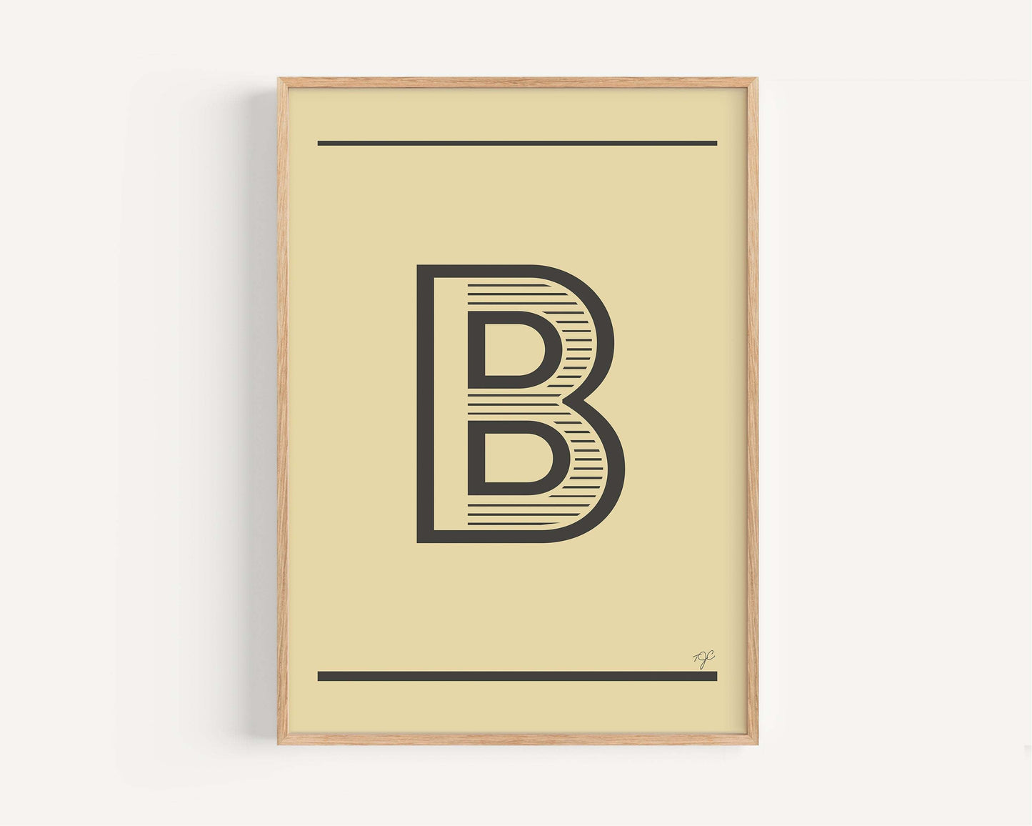 Alphabet print letter B in colorful modern design on matte fine art paper