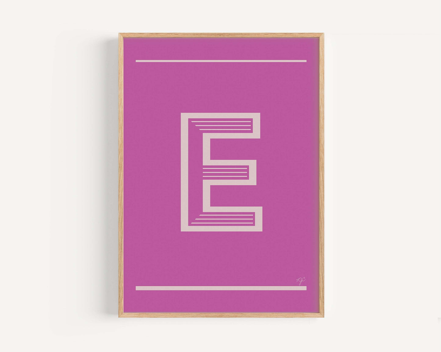 "E" alphabet print from Striped Circle's Alphabet Print Collection on matte fine art paper