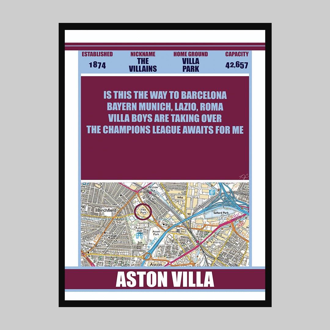 Aston Villa Champions League print - Striped Circle