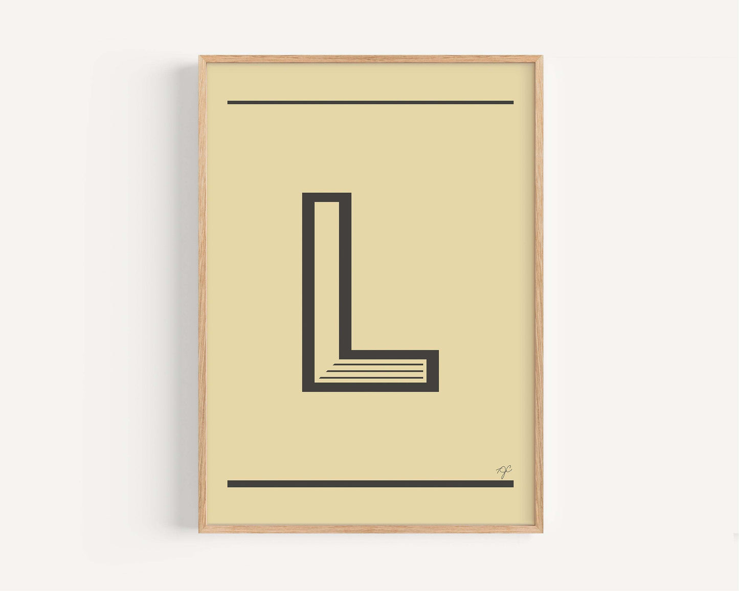 "L" alphabet print from the Alphabet Print Collection, colorful and gallery-grade wall art for initials and names