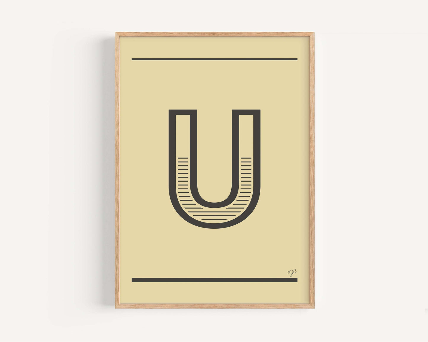 Alphabet print "U" from Striped Circle's colorful Alphabet Print Collection on matte fine art paper