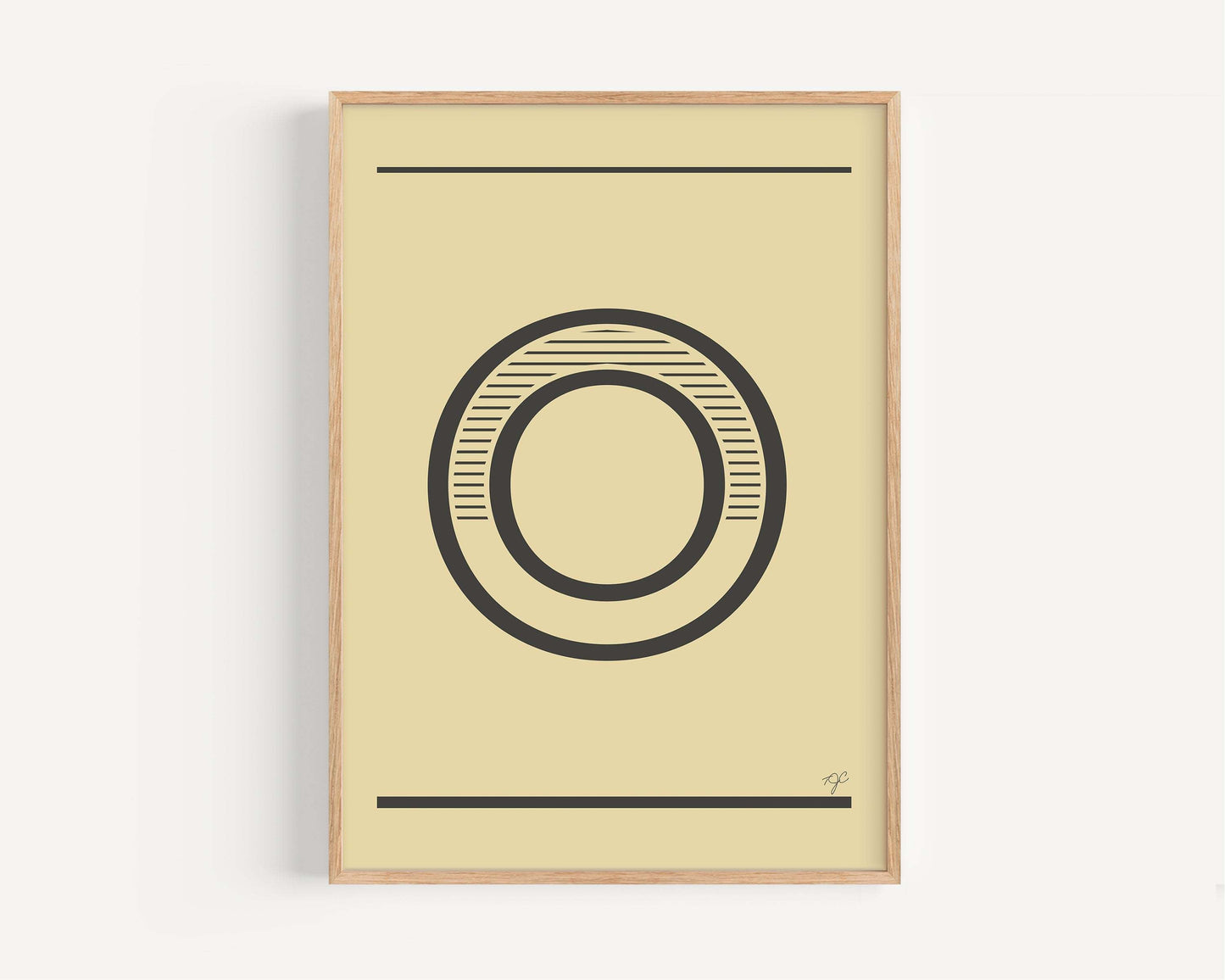 Alphabet print letter "O" on matte fine art paper, colorful wall decor for nurseries or gifts