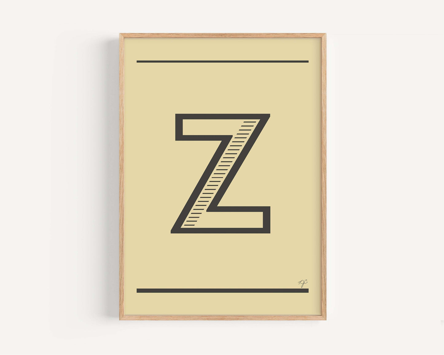 Stylish letter Z alphabet print from the Alphabet Print Collection on matte fine art paper