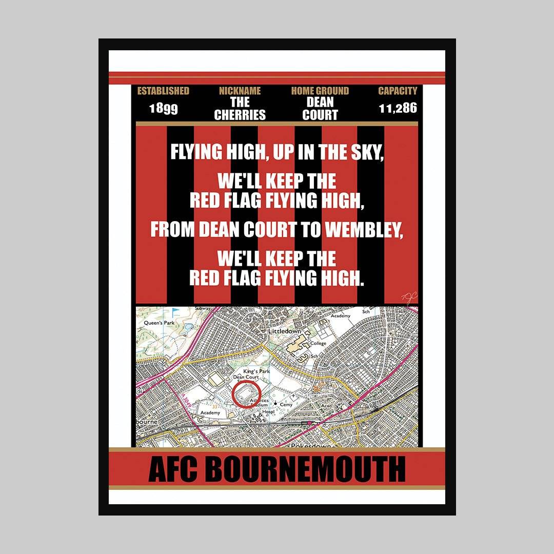 AFC Bournemouth Dean Court stadium print - Striped Circle