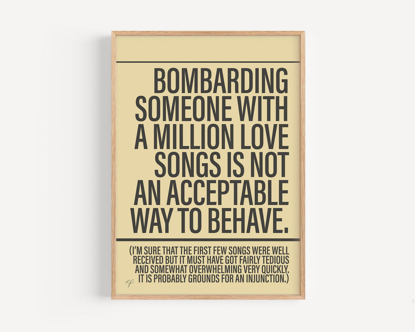 A Million Love Songs print