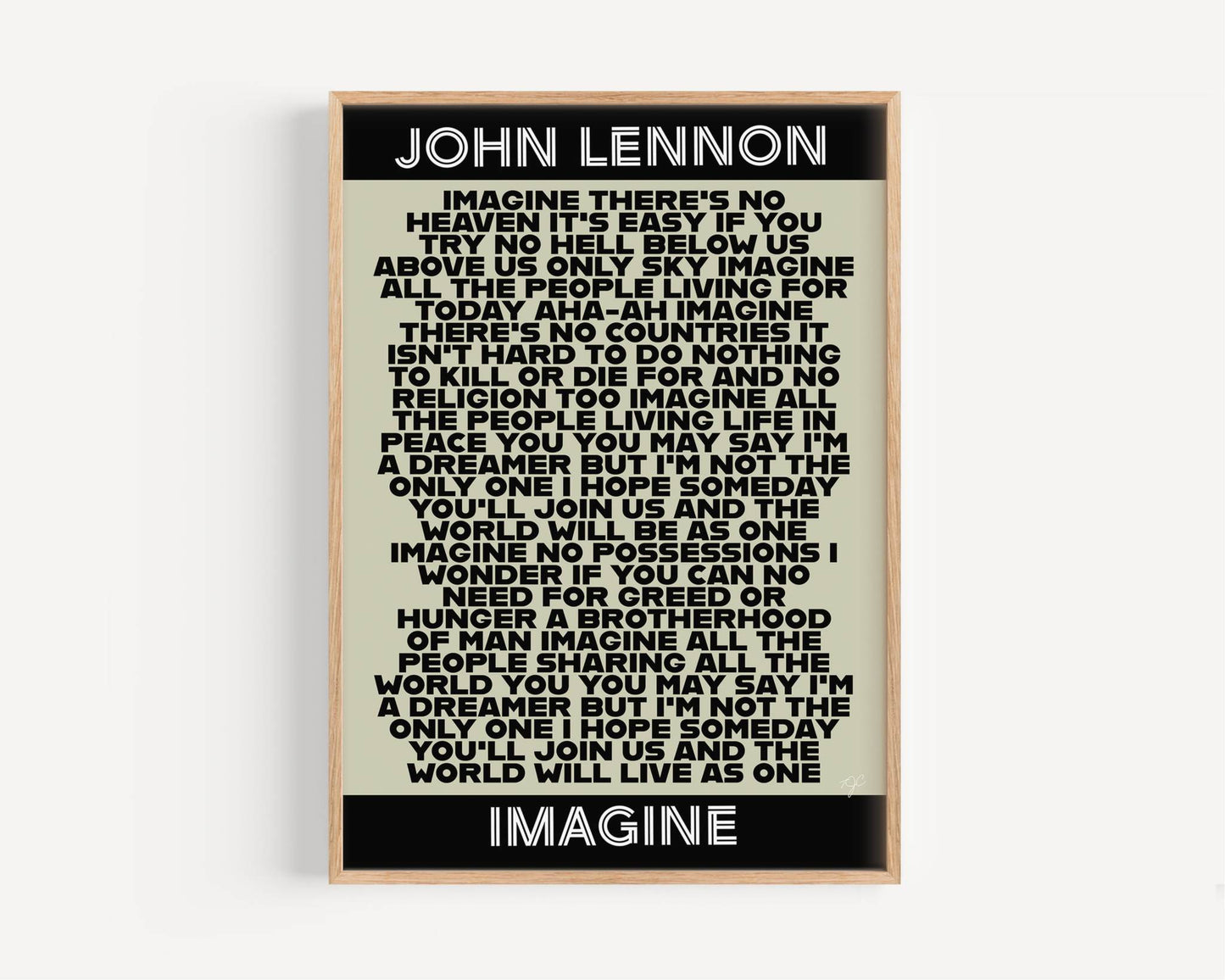 John Lennon Imagine lyrics print