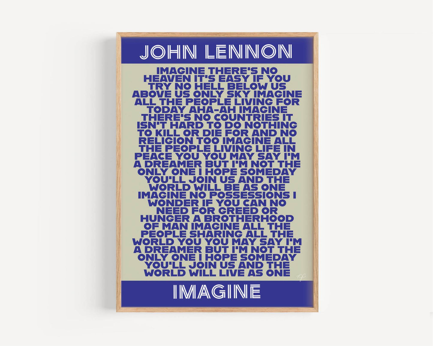 John Lennon Imagine lyrics print