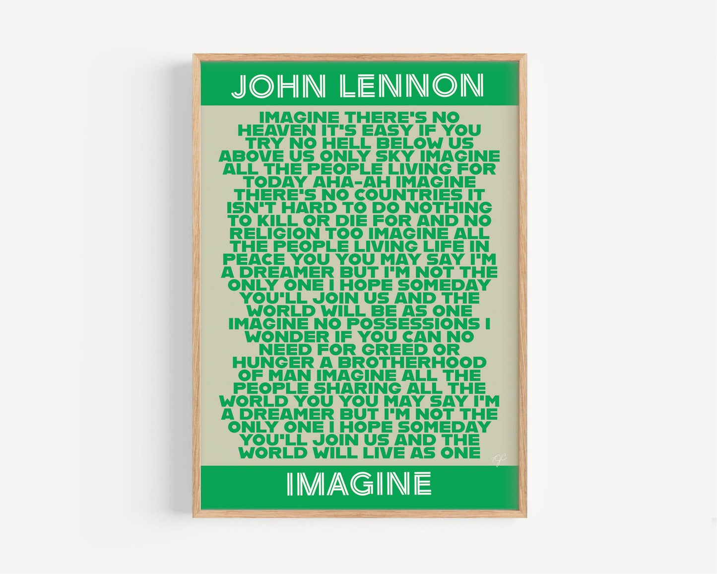 John Lennon Imagine lyrics print