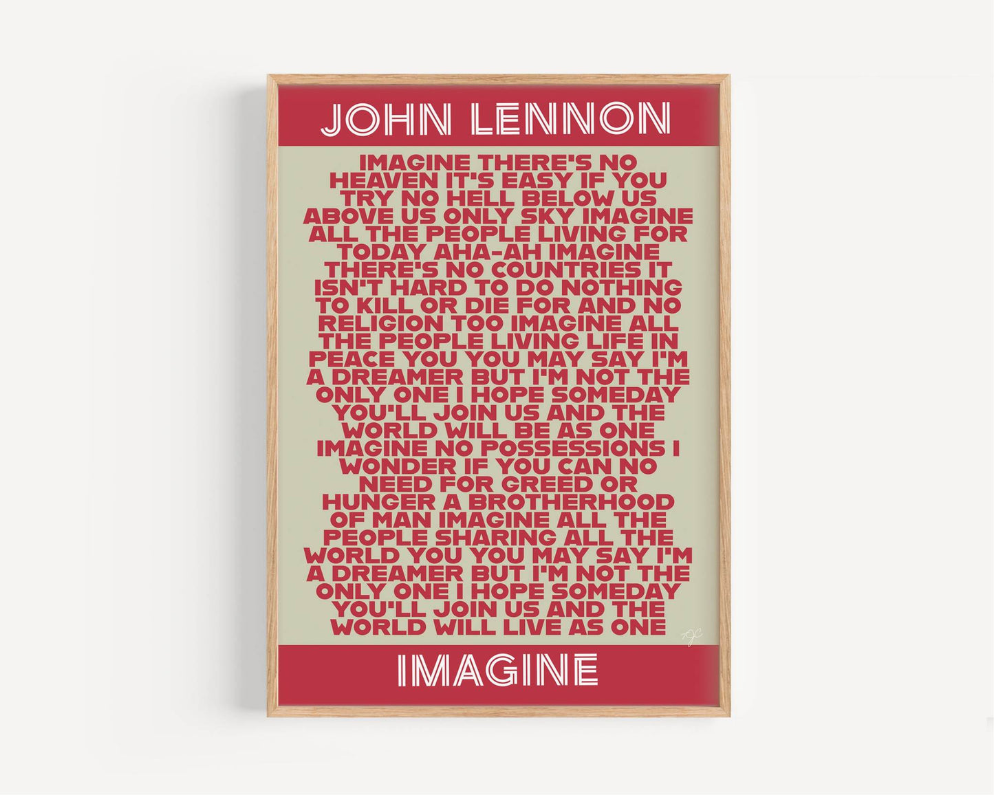 John Lennon Imagine lyrics print