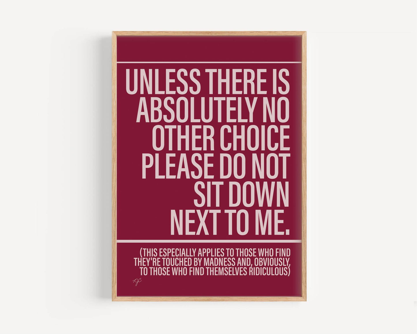 Sit Down - Framed Print