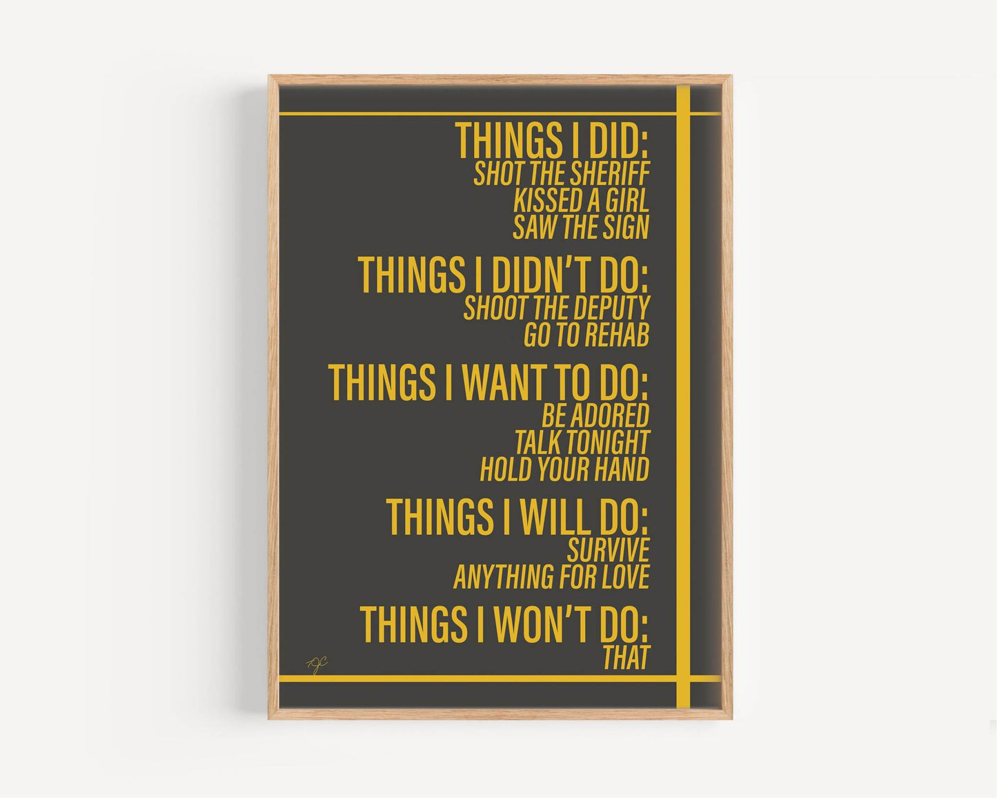 Things We Did... Wall Art Print