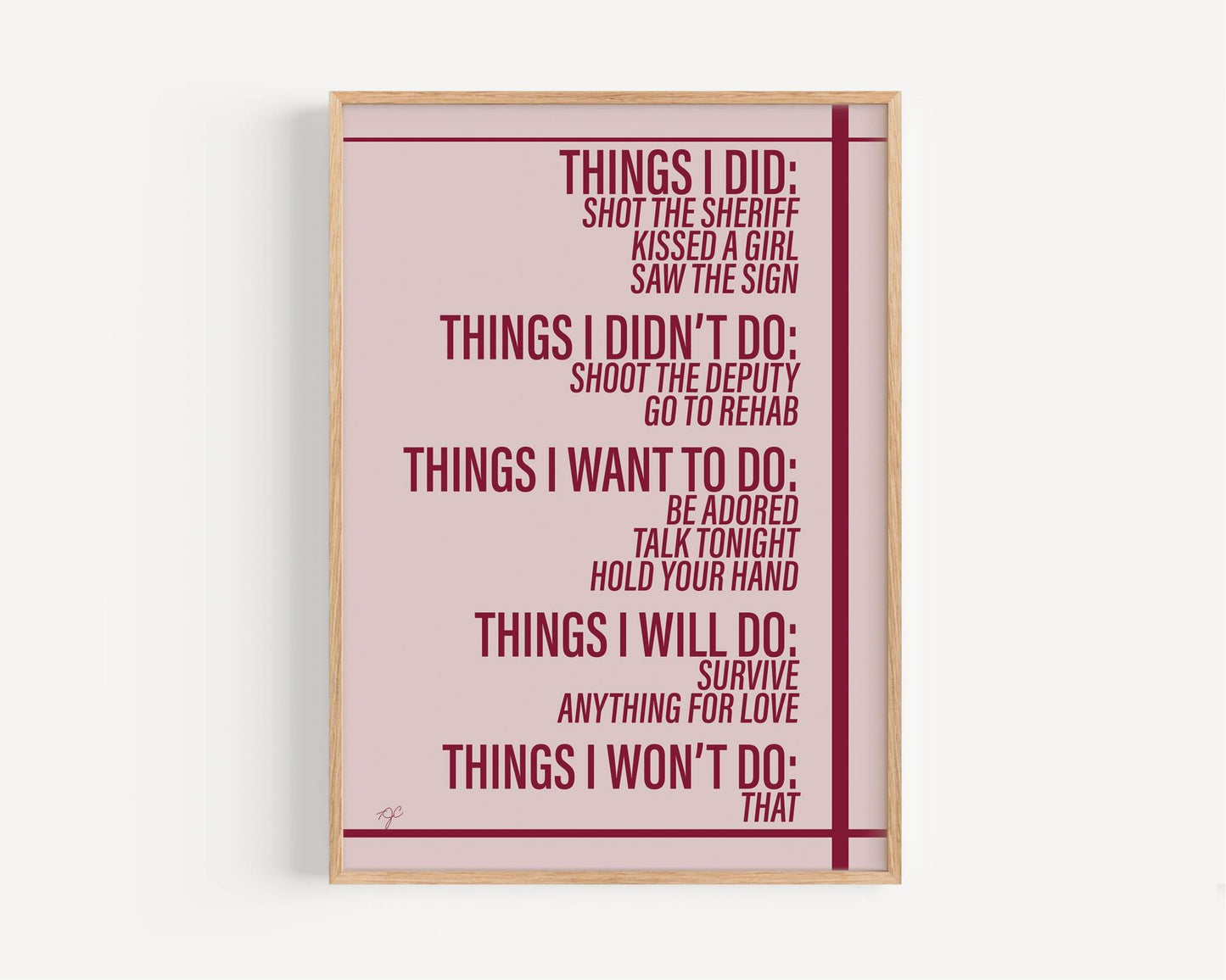 Things We Did... Wall Art Print