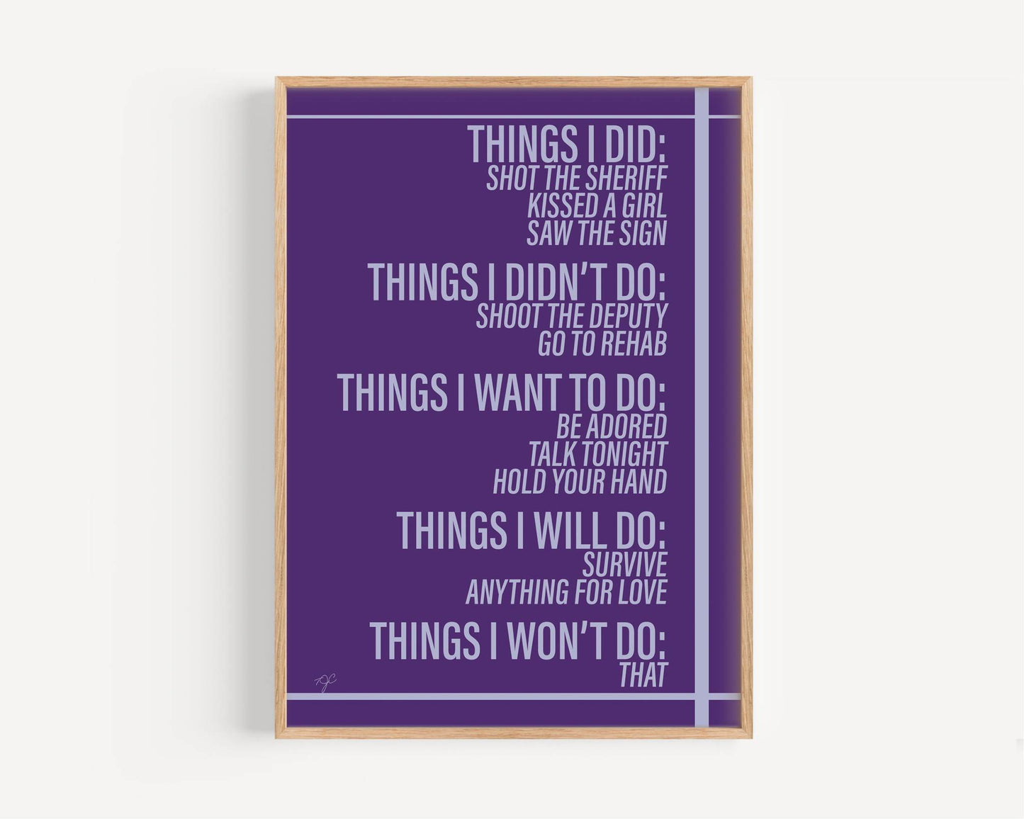 Things We Did... Wall Art Print