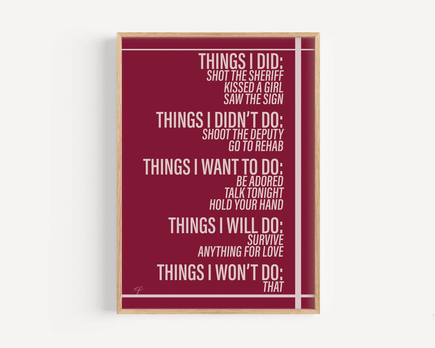 Things We Did... Wall Art Print