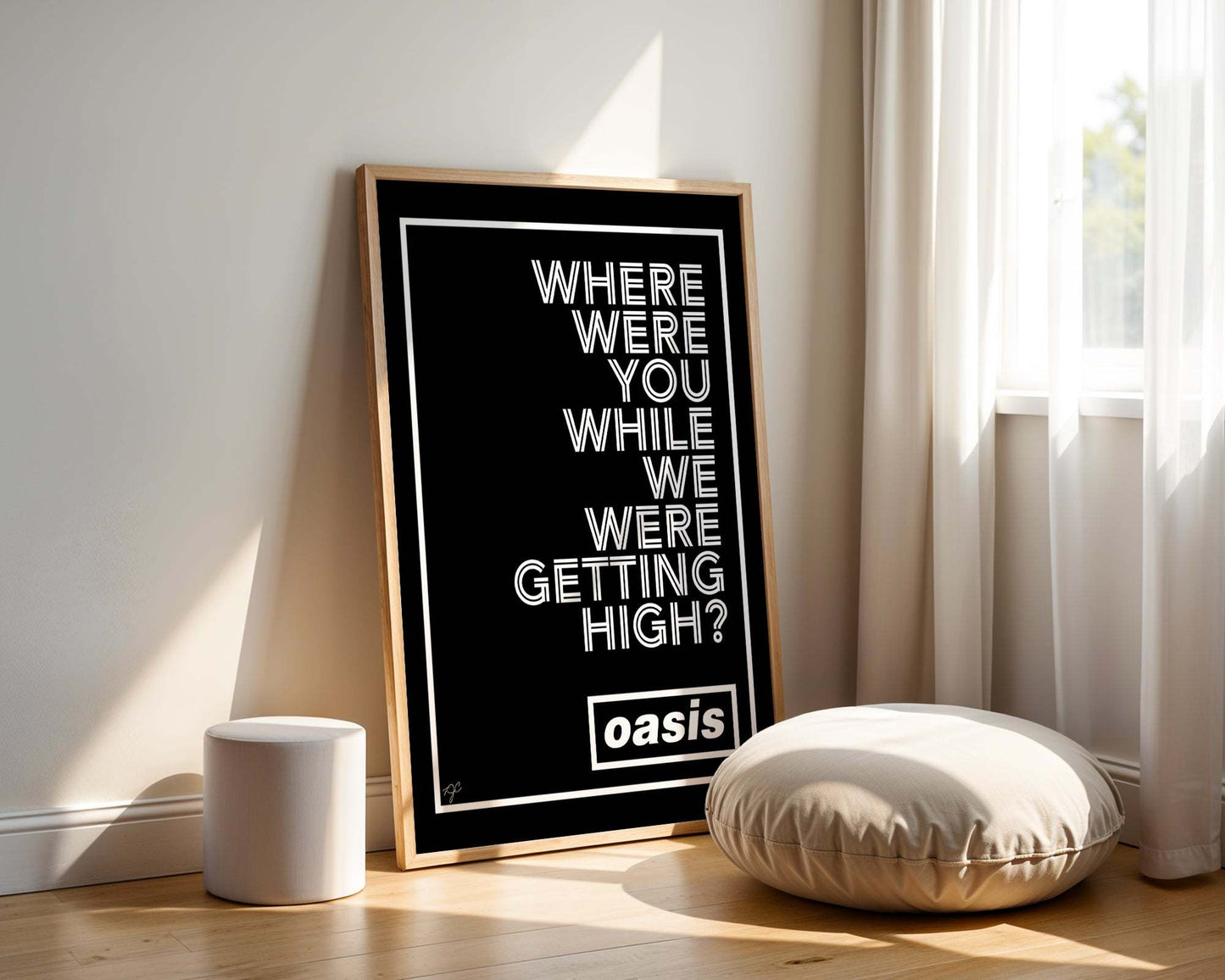 Oasis Champagne Supernova "Where were you..." print