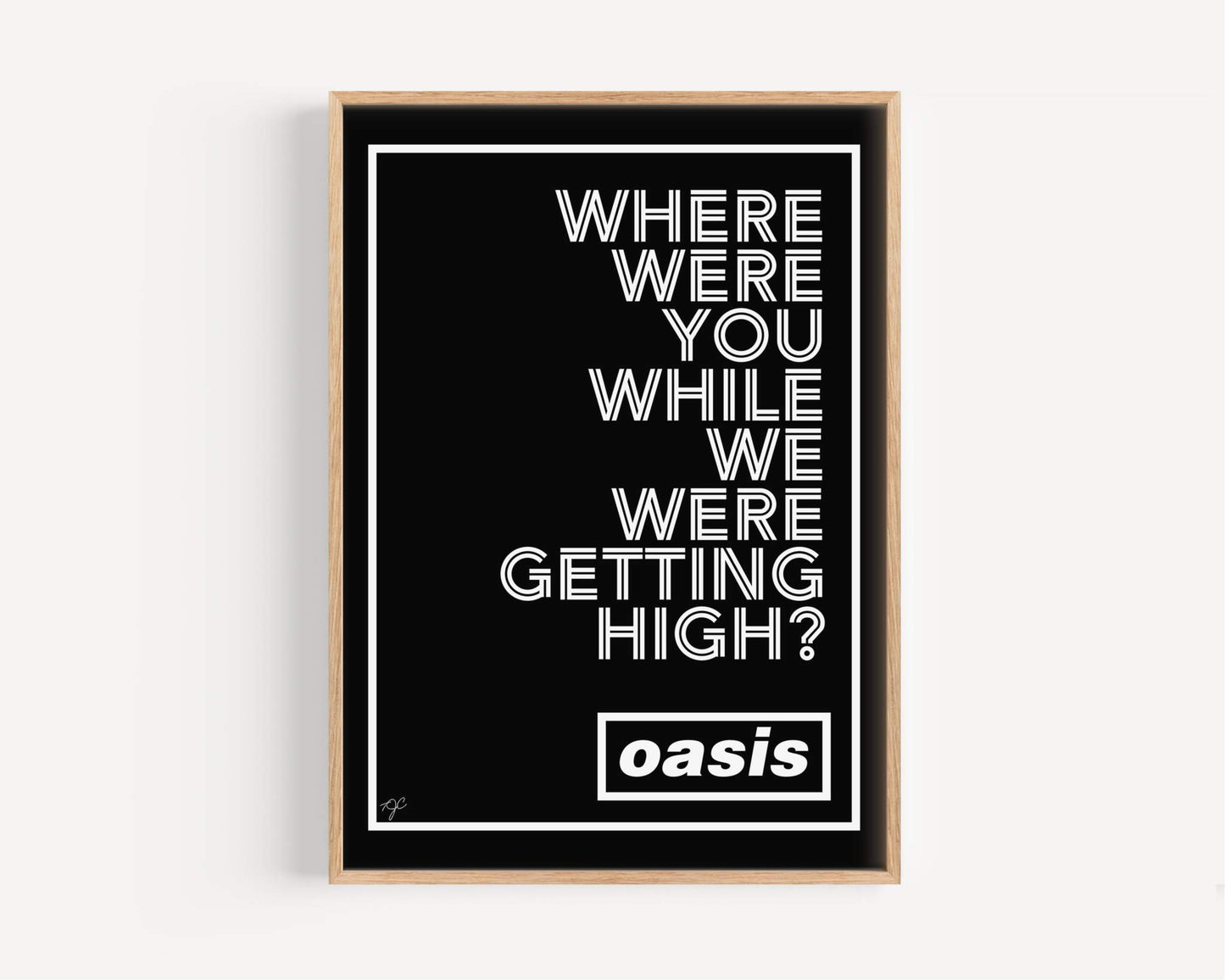 Oasis Champagne Supernova "Where were you..." print
