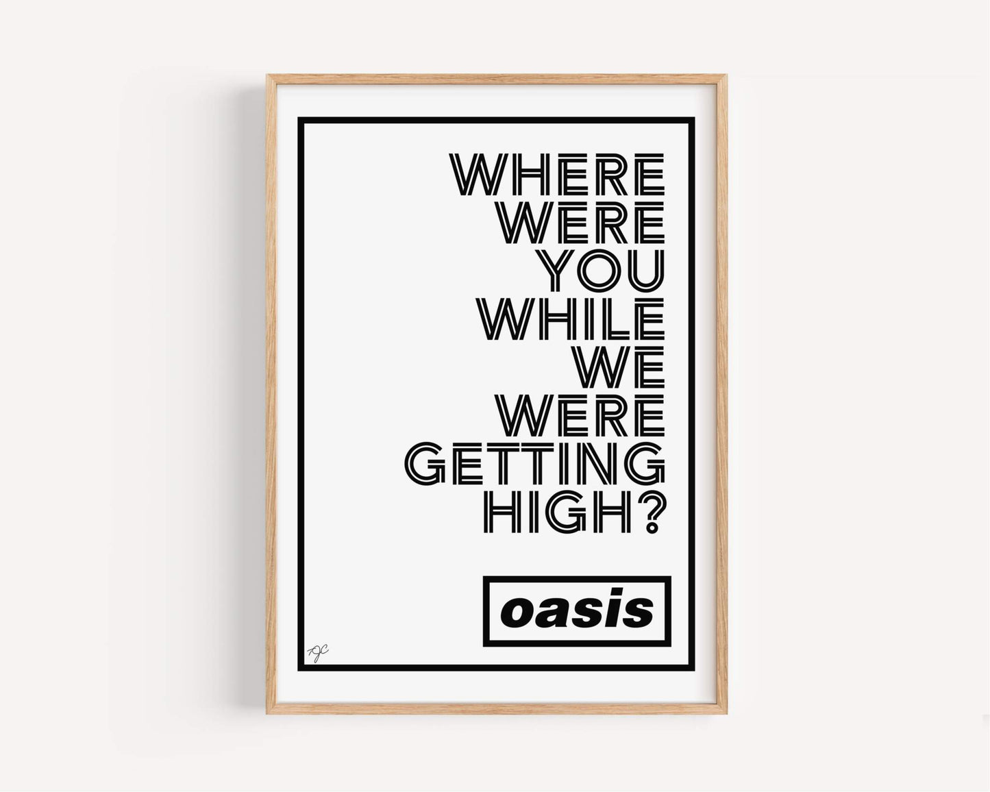 Oasis Champagne Supernova "Where were you..." print
