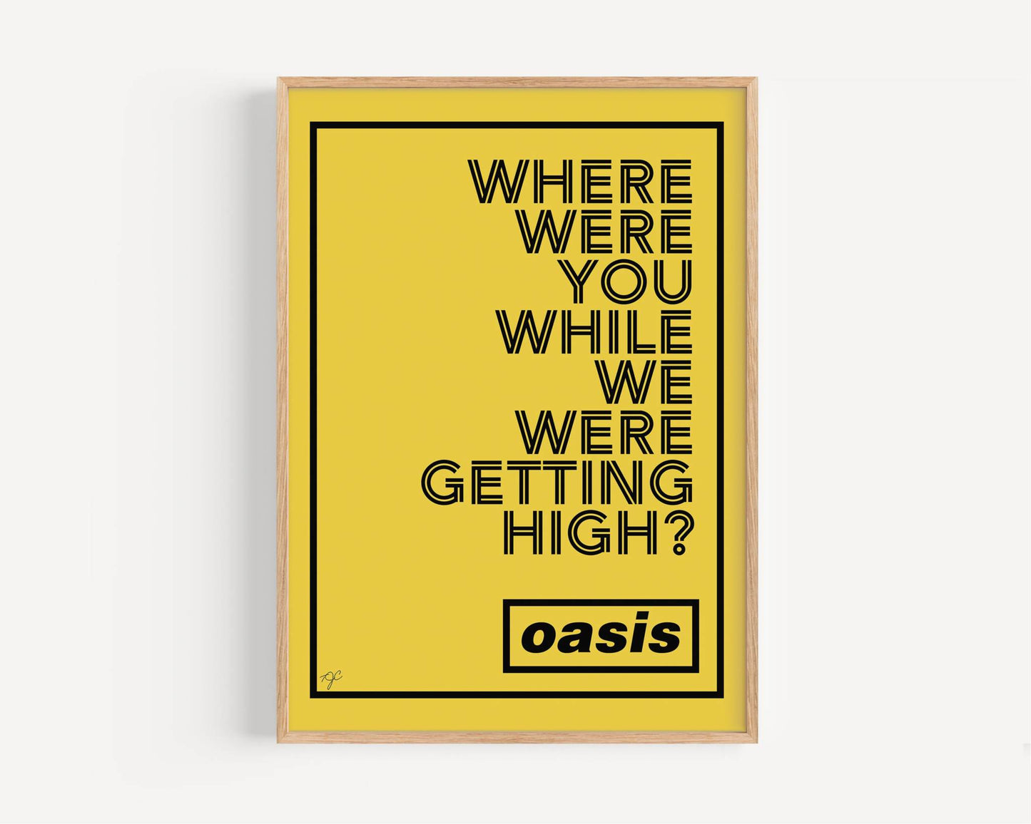 Oasis Champagne Supernova "Where were you..." print