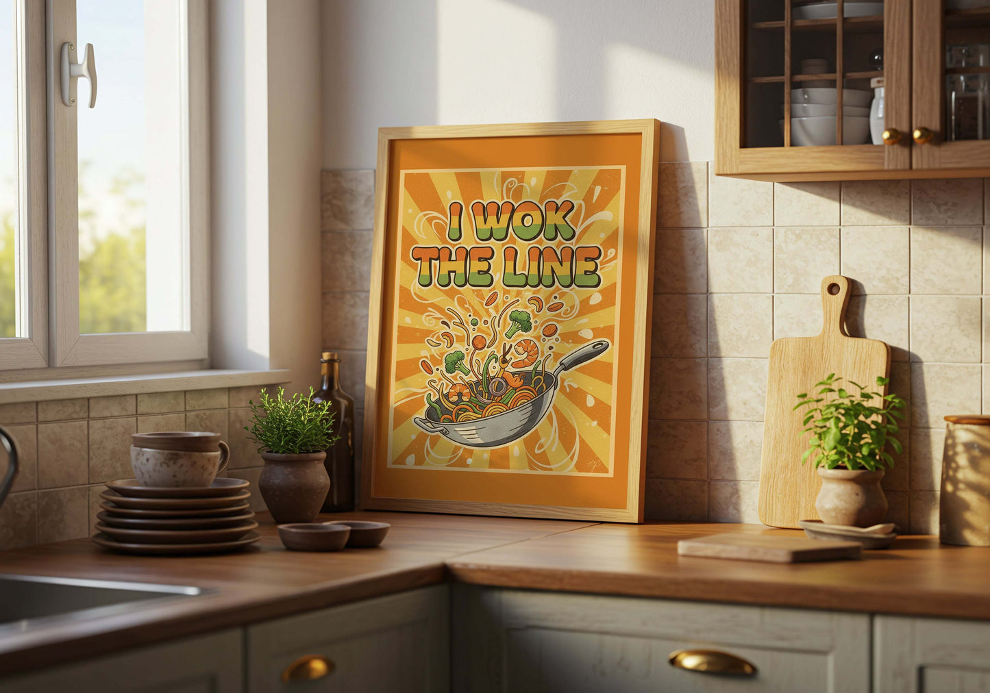 "I Wok The Line" wall print