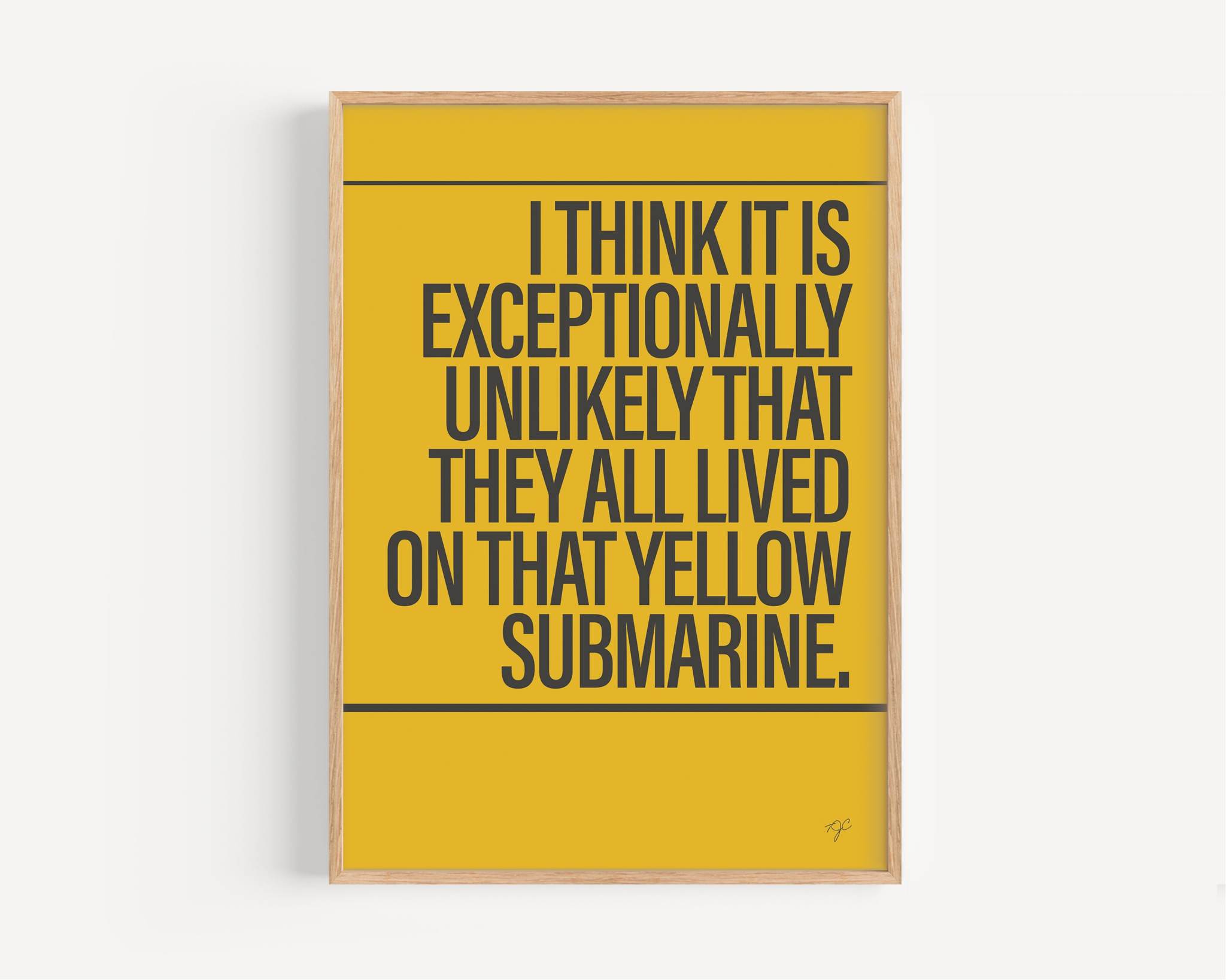 Yellow Submarine print on a super high quality matte fine art