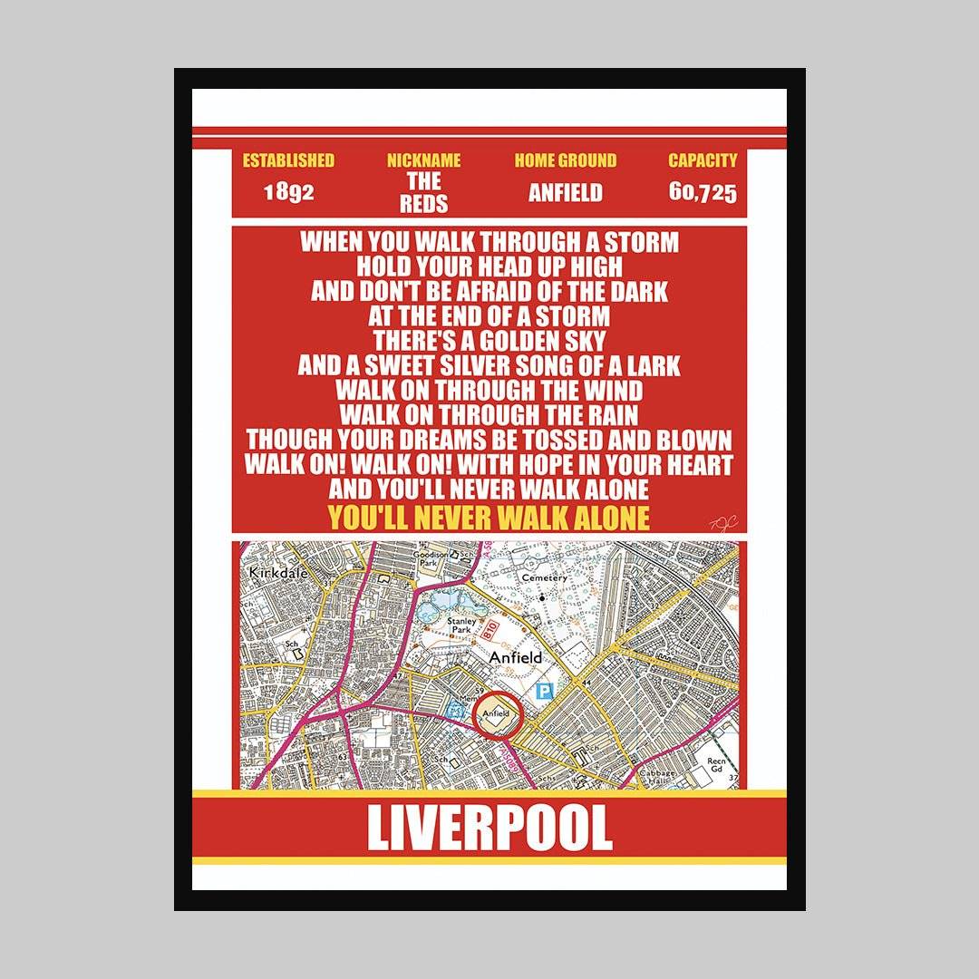 Anfield Liverpool - Football Art Print - Striped Circle