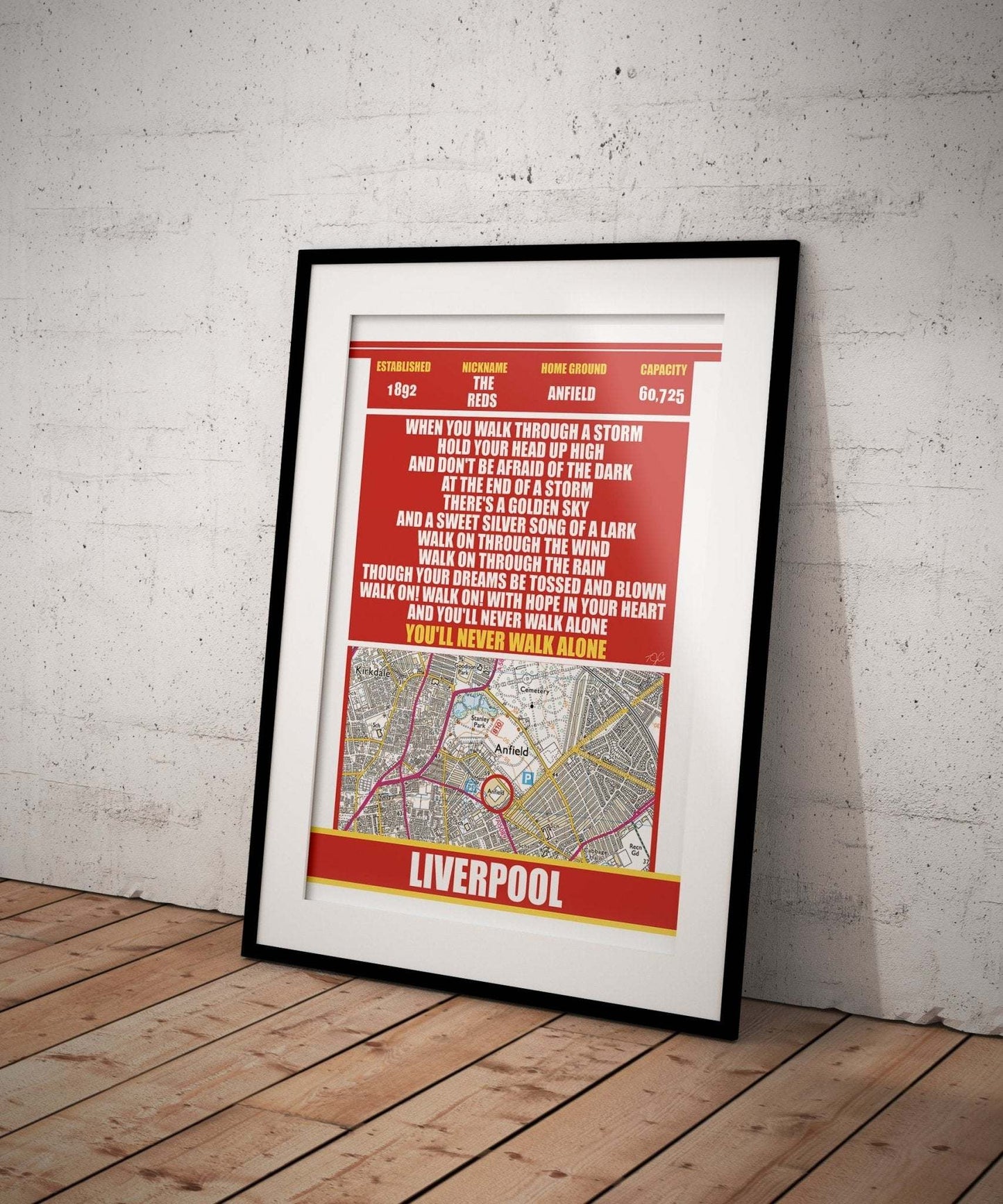 Anfield Liverpool - Football Art Print - Striped Circle