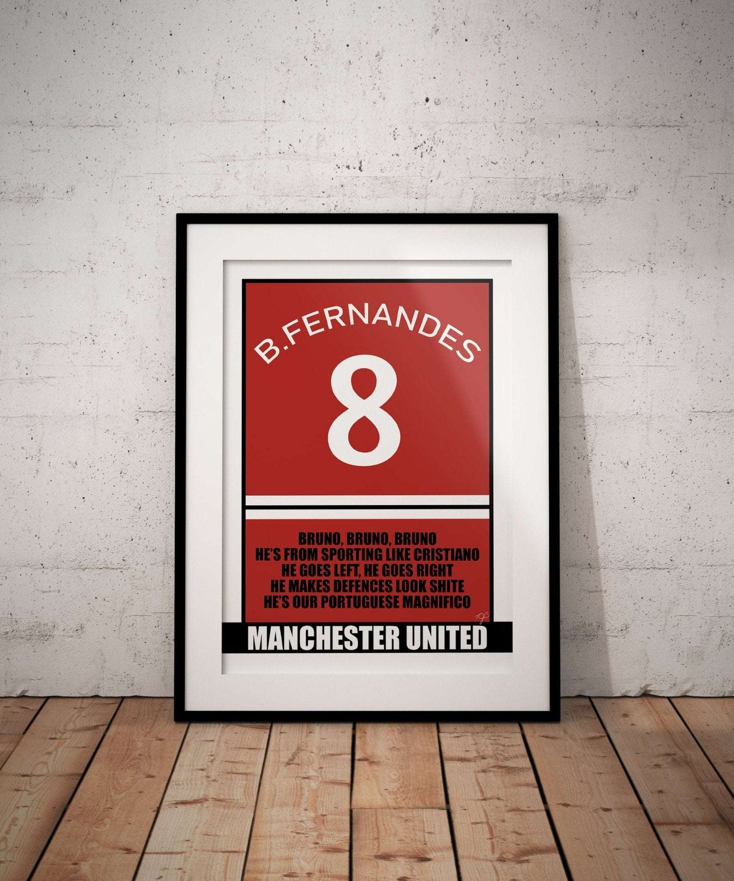 Bruno Fernandes Manchester United - Football Print - Striped Circle