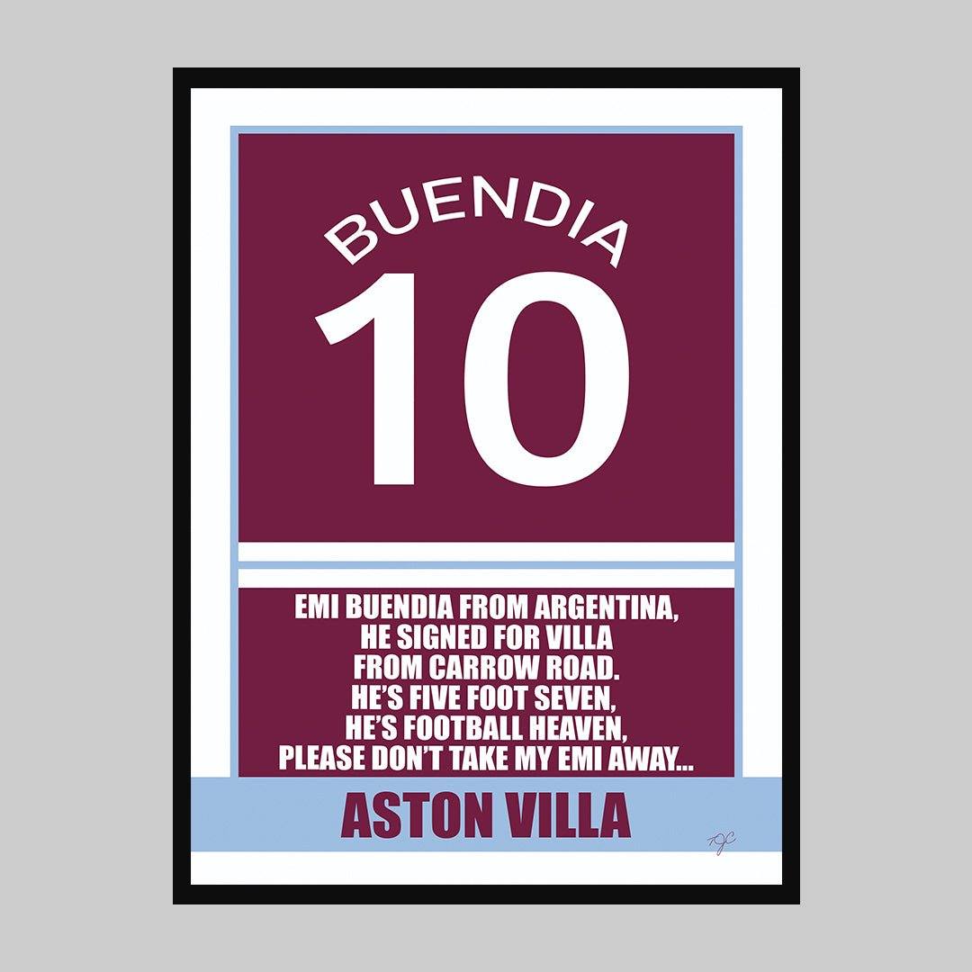 Emi Buendia Aston Villa - Football Art Print - Striped Circle