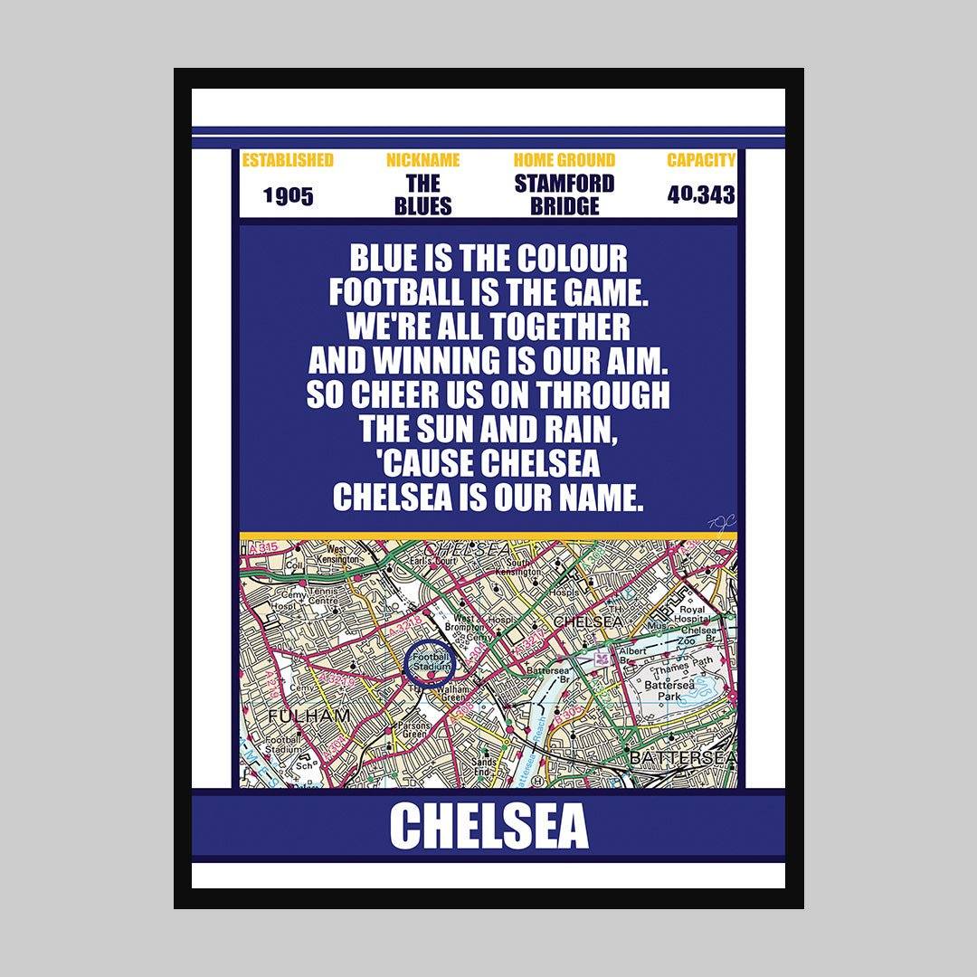 Stamford Bridge Chelsea - Football Print - Striped Circle