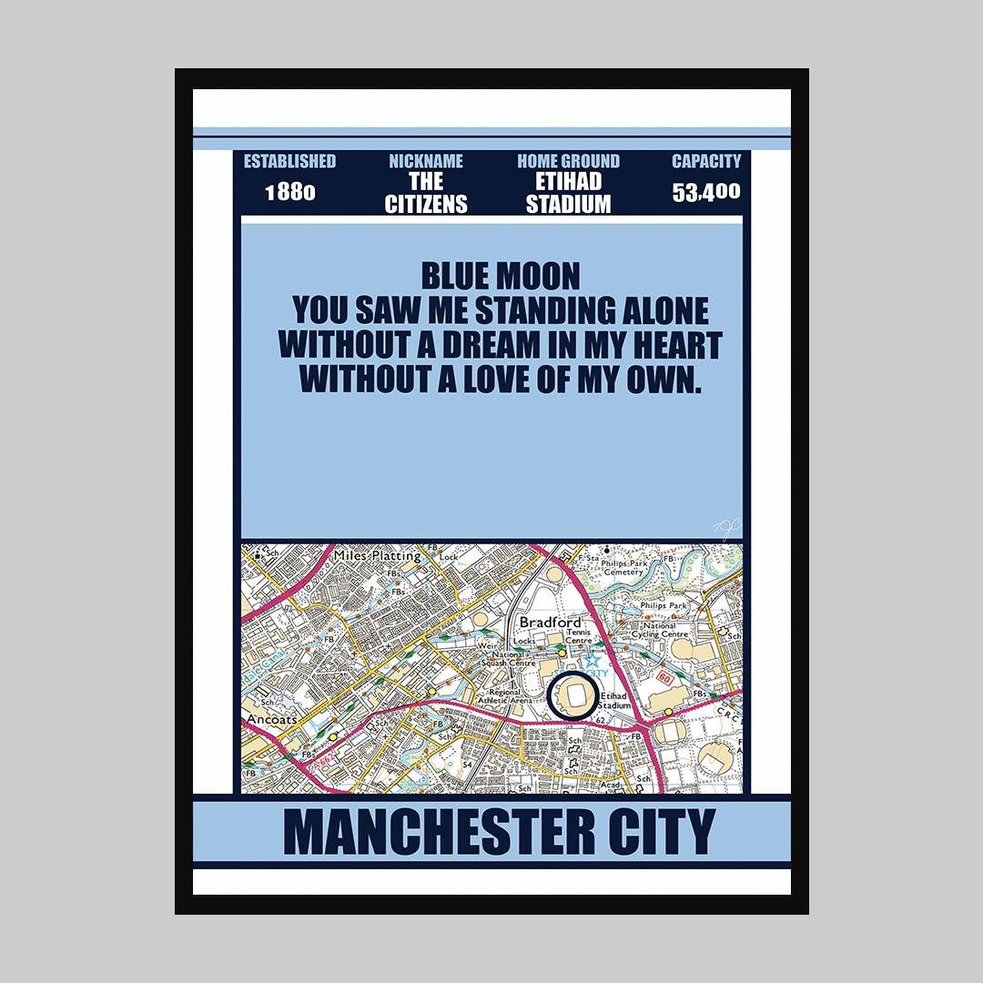Manchester City Etihad Stadium football print - Striped Circle