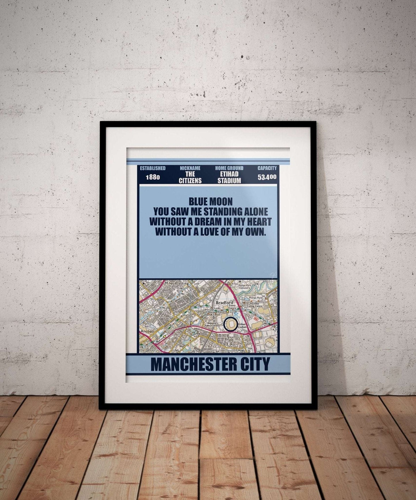 Manchester City Etihad Stadium football print - Striped Circle