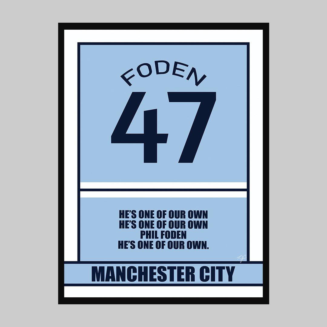 Manchester City Phil Foden print - Striped Circle