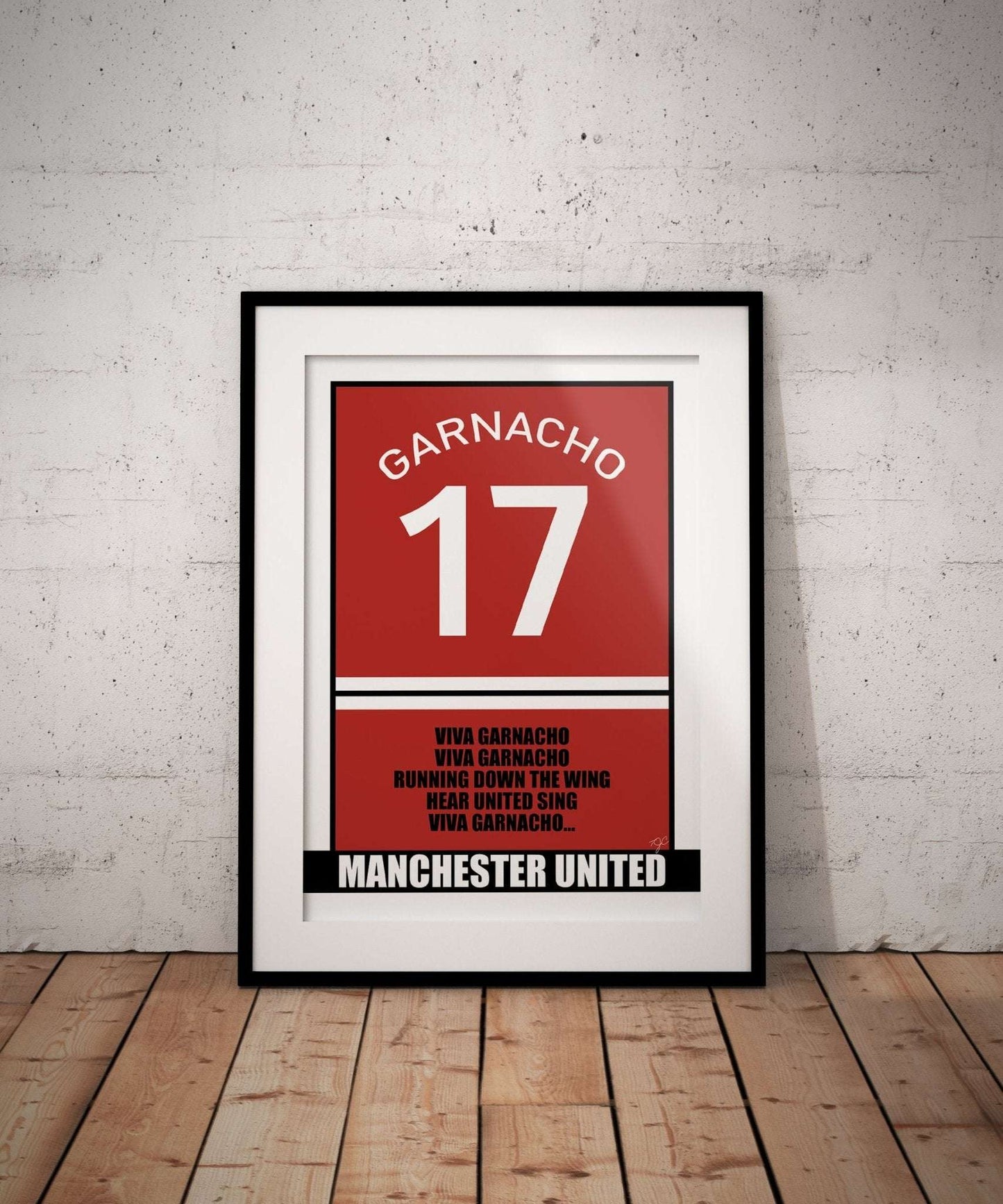 Alejandro Garnacho Manchester United - Football Print - Striped Circle