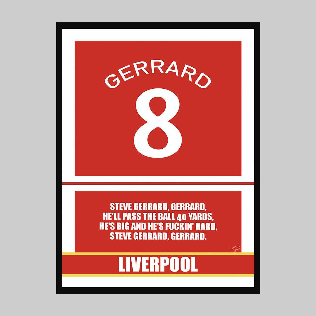 Liverpool Steven Gerrard - Football Art Print - Striped Circle