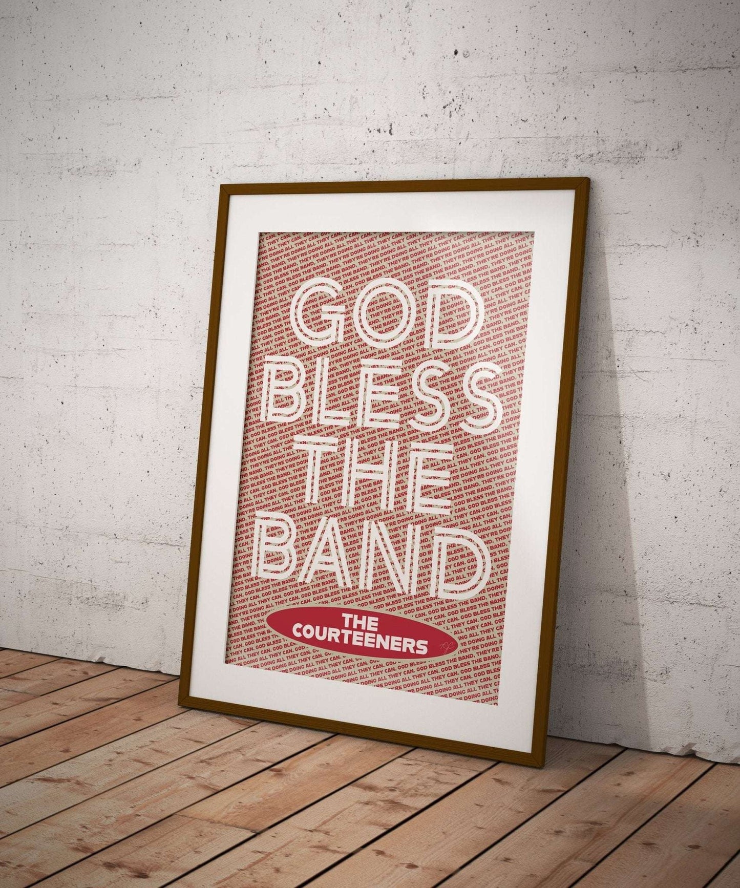 God Bless the Band - The Courteeners Art Print - Striped CircleRed