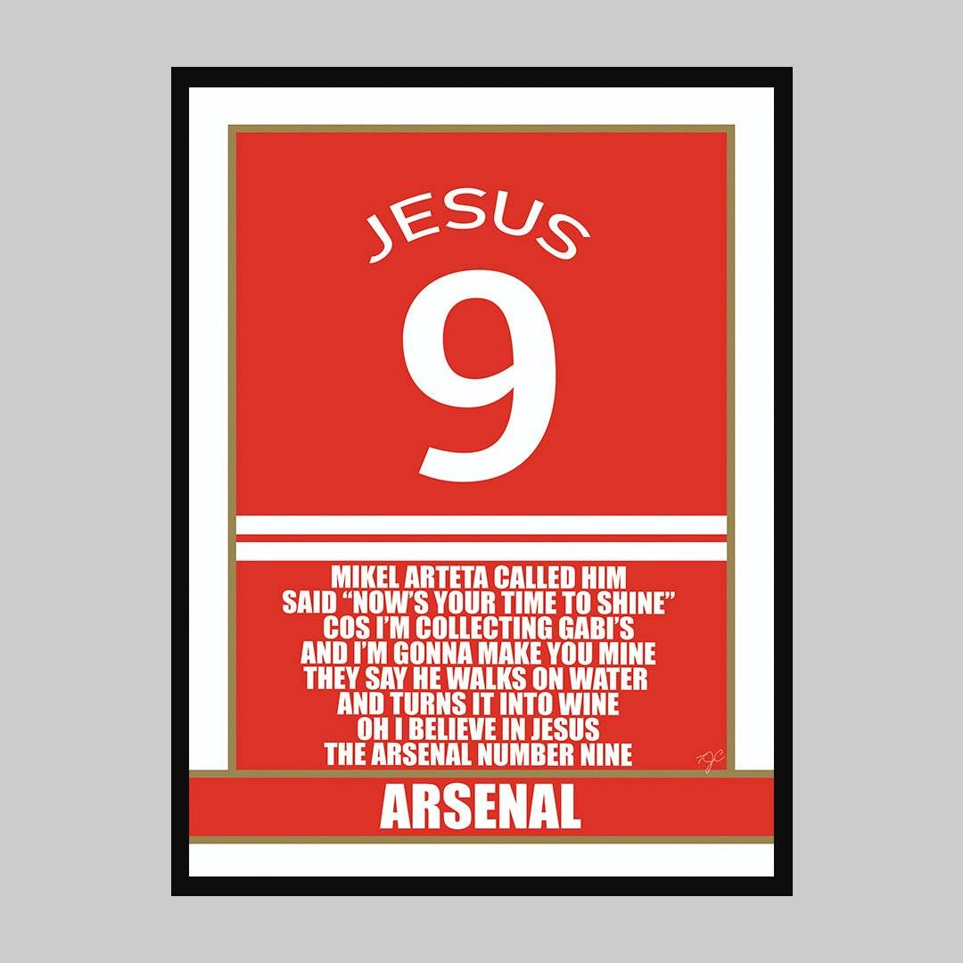 Arsenal Gabriel Jesus Print - Striped Circle