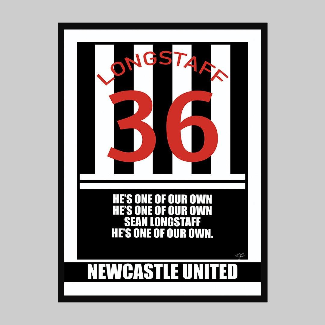 Newcastle United Sean Longstaff Football Print - Striped Circle
