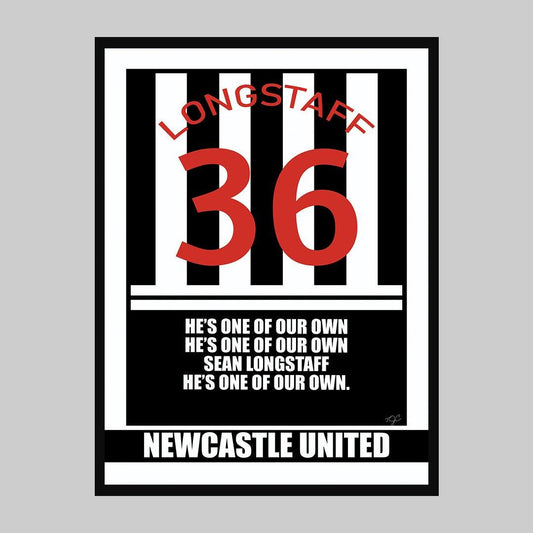 Newcastle United Sean Longstaff Football Print - Striped Circle