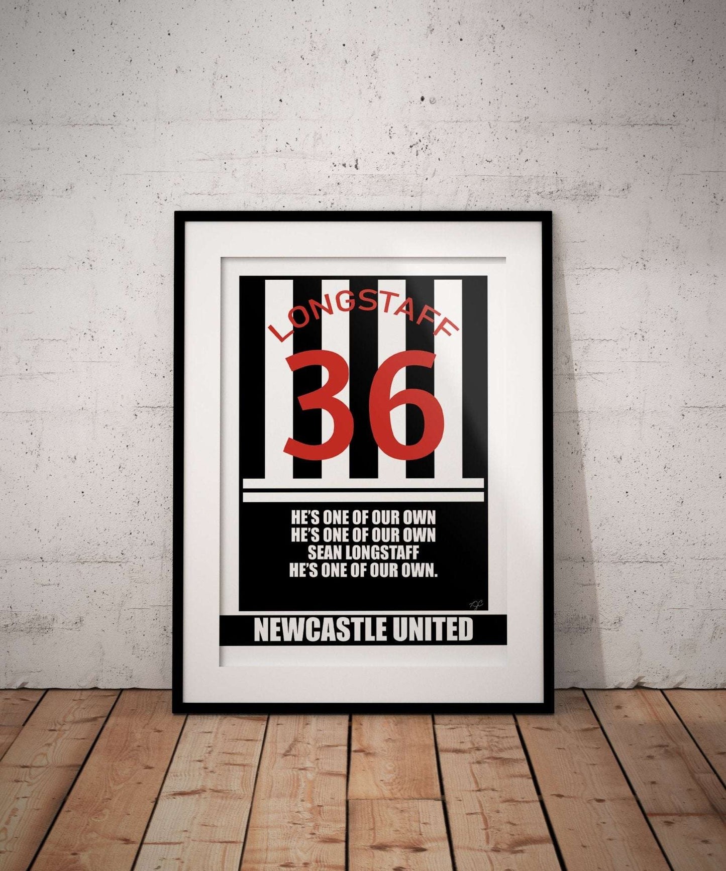 Newcastle United Sean Longstaff Football Print - Striped Circle