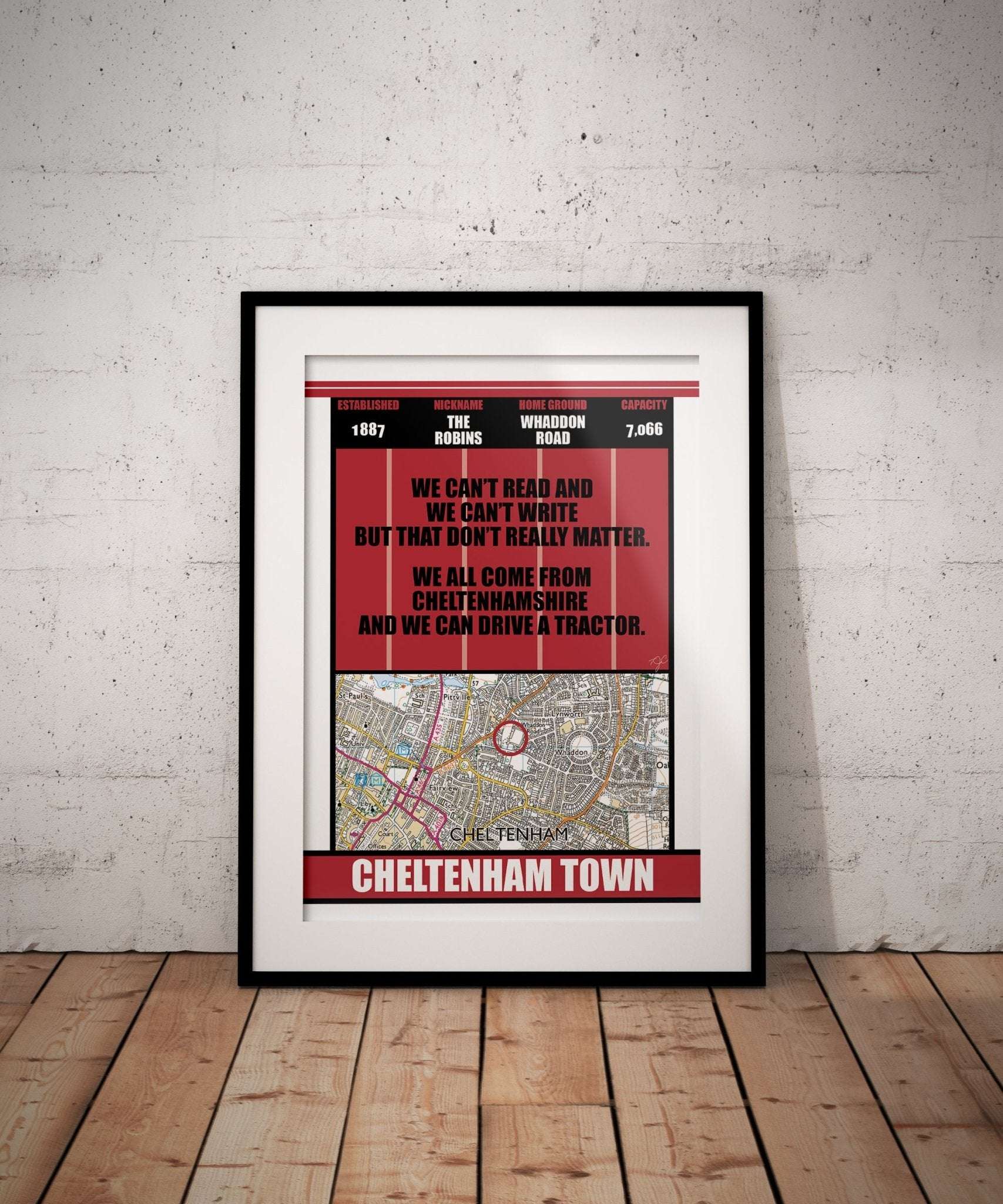 Cheltenham Town Tractor Song - Football Print - Striped Circle