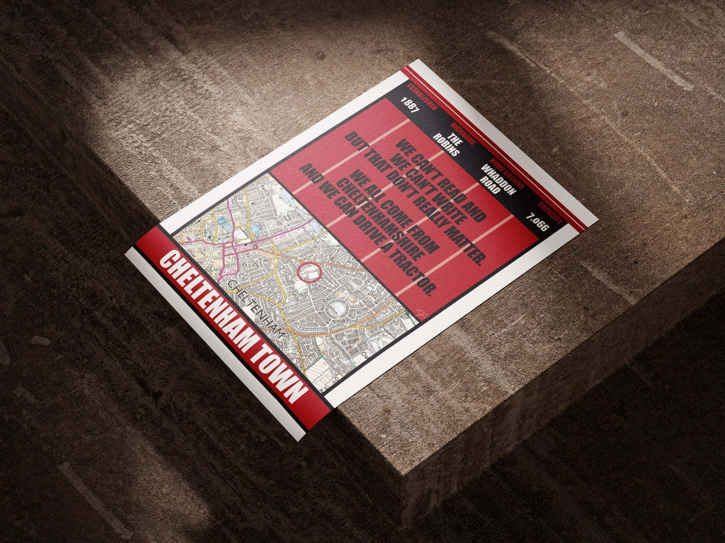 Cheltenham Town Tractor Song - Football Print - Striped Circle