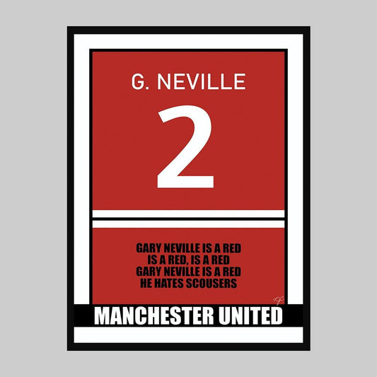 Gary Neville Manchester United - Football Print - Striped Circle