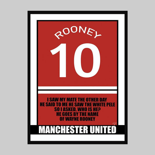 Wayne Rooney Manchester United - Football Print - Striped Circle