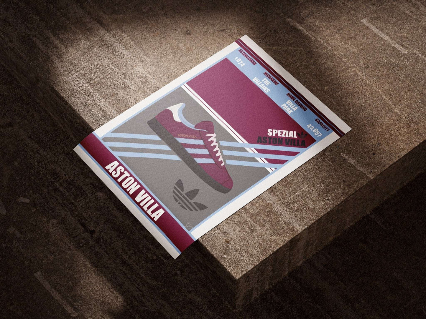 Aston Villa Spezial football print - Striped Circle